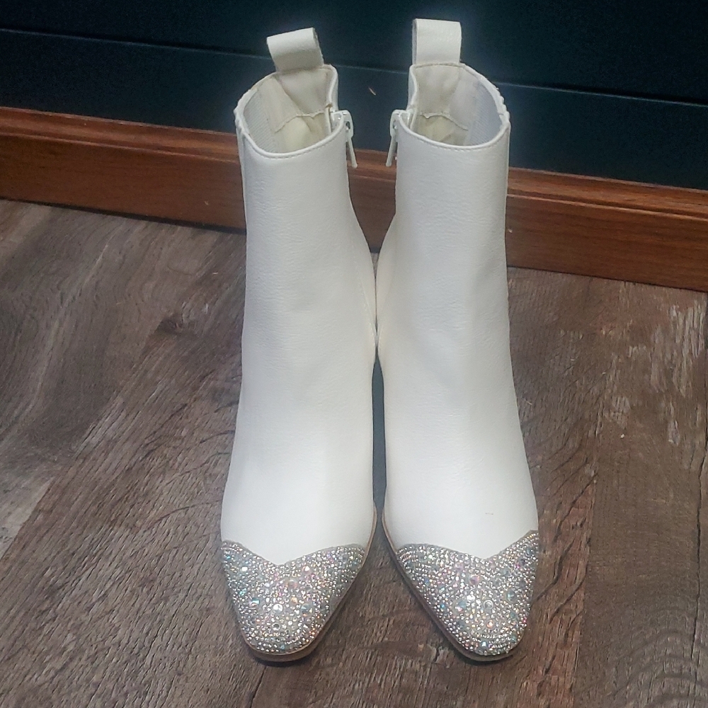 BEAST FASHION Deanna Ankle Boots with Glitter Toe - Picture 2 of 10